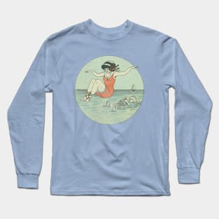 Vintage Beach Scene Long Sleeve T-Shirt